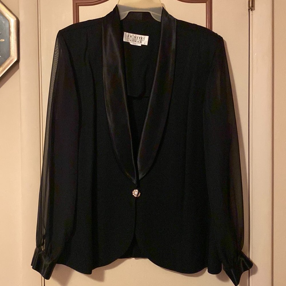 Black Jacket With Gold Pearl Button
